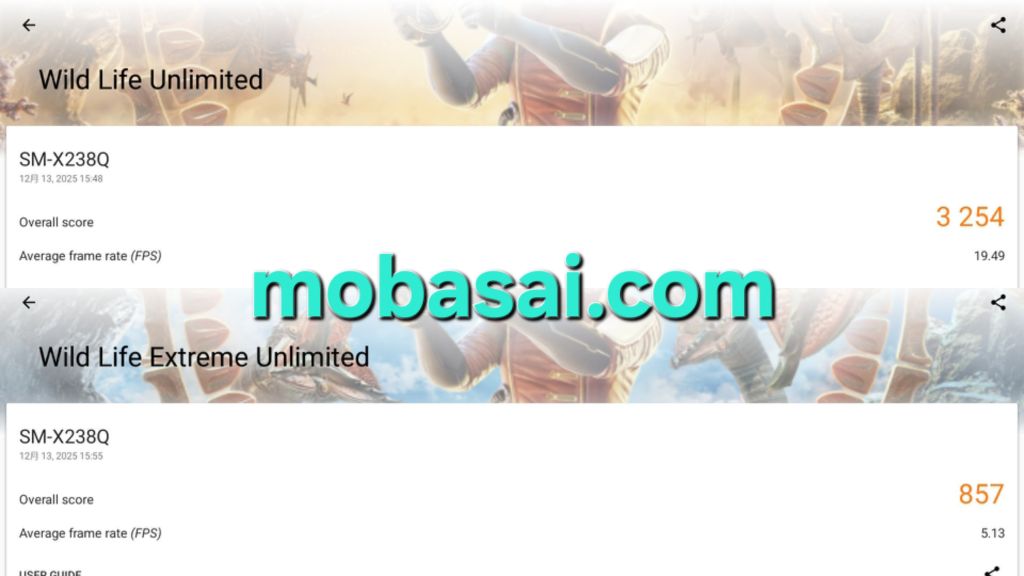 Galaxy Tab A11+ 5G 3DMark Wild Life