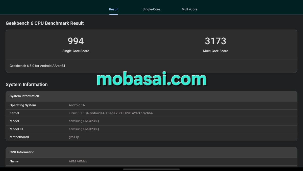 Galaxy Tab A11+ 5G Geekbench 6