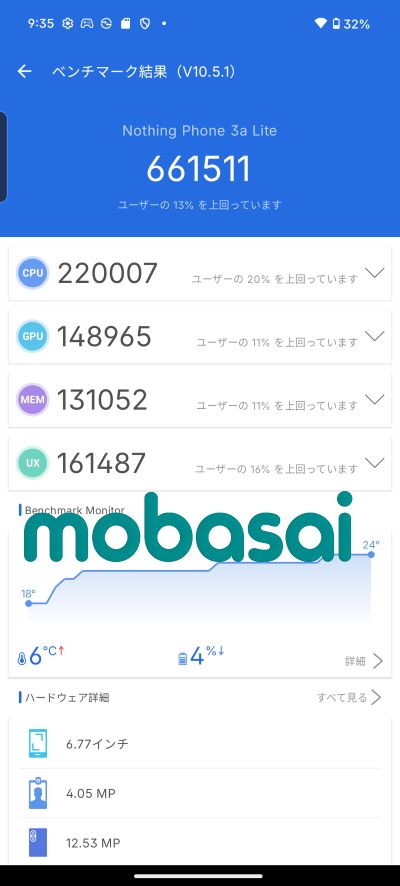 Nothing Phone (3a) lite AnTuTu v10