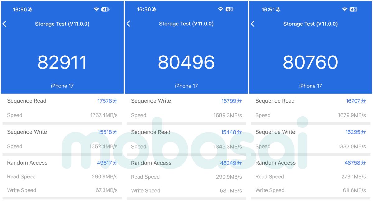 iPhone 17 AnTuTu Storage Test