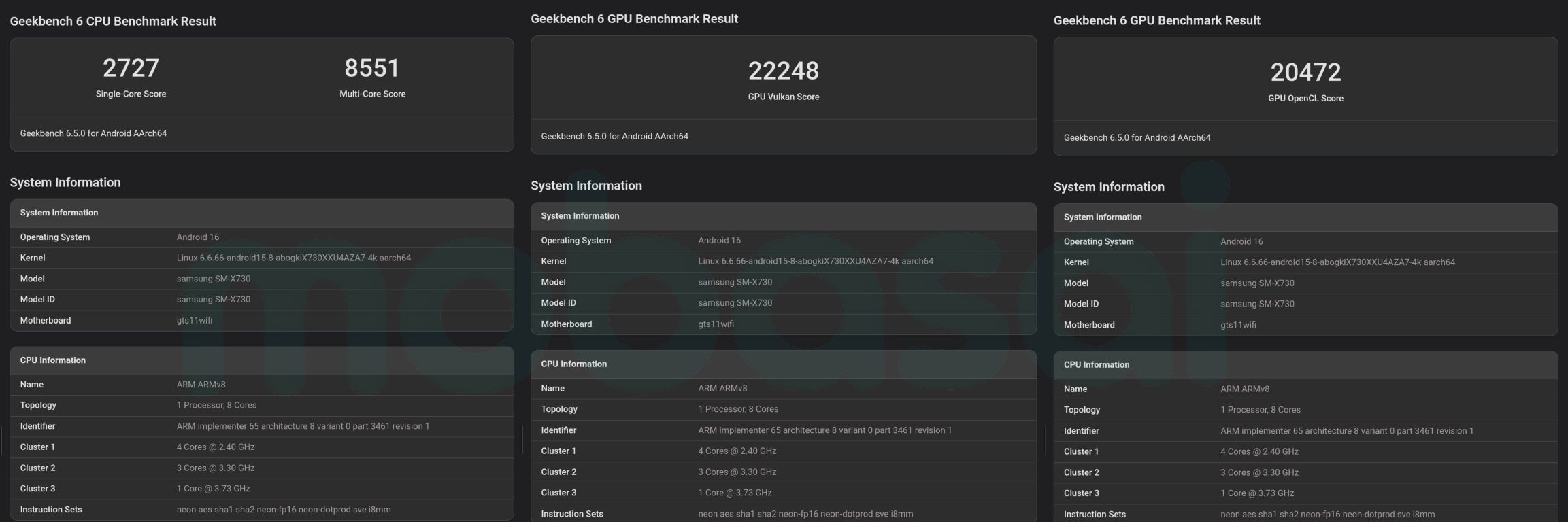 Galaxy Tab S11 Geekbench6