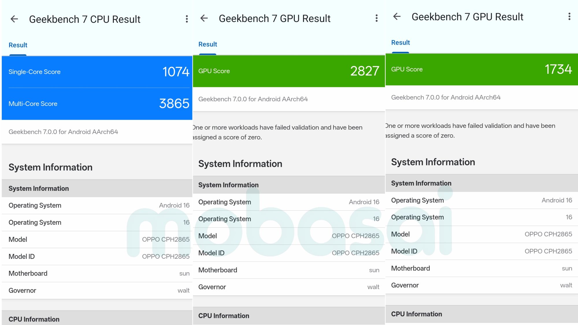 OPPO Reno16 5G Geekbench 7 CPU・GPUスコア