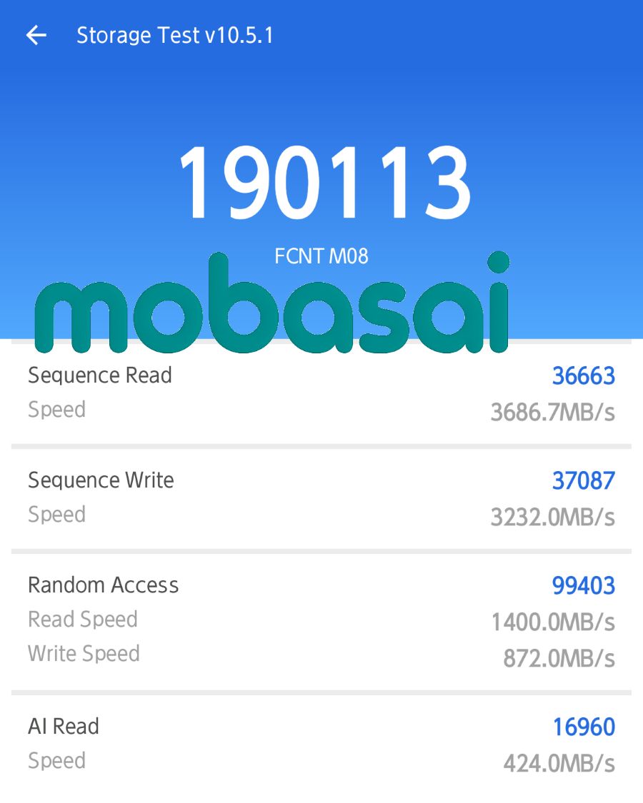 arrows Alpha AnTuTu Storage Test v10.5.1