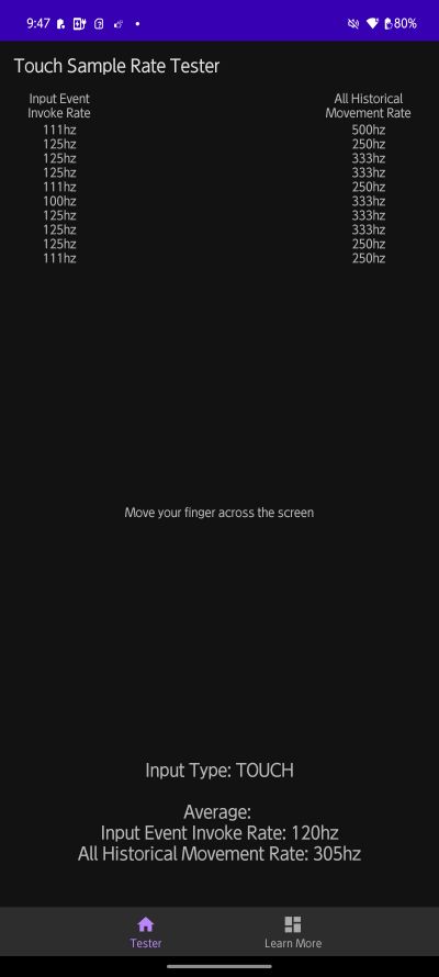 arrows Alpha タッチサンプリングレート